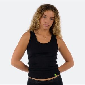 Woxer Black Ribbed Pima Cotton Tank